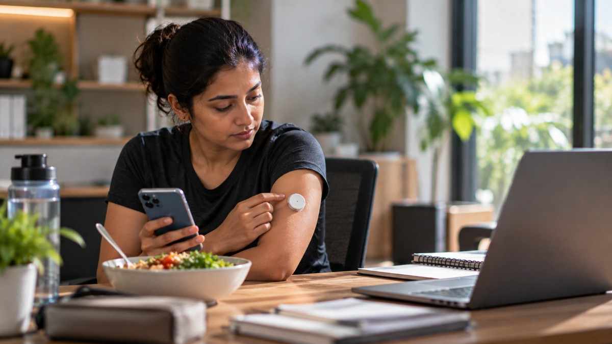 CGM and metabolic health monitoring through Truworth Wellness corporate wellness program.